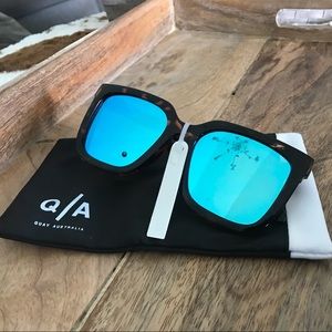 Quay Australia Tortoise Blue Mirror Sunglasses